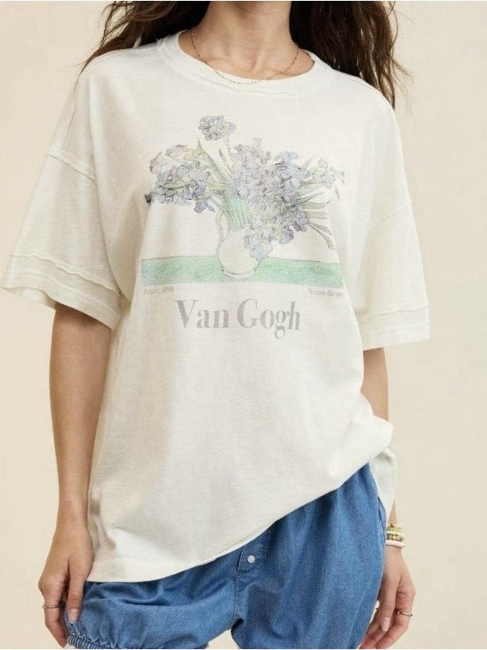 Aerie Boyfriend Van Gogh Irises T-shirt Size XXS